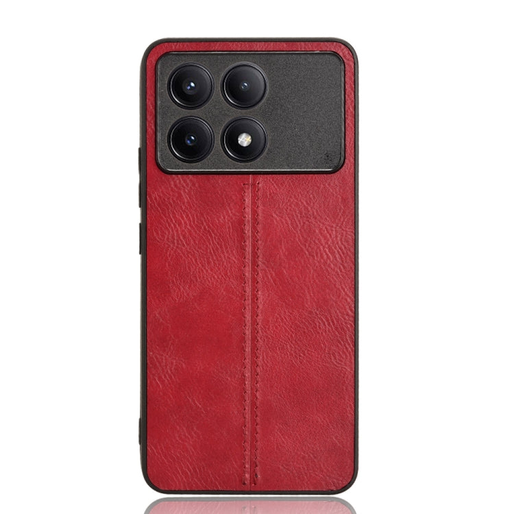 For Xiaomi Redmi K70E Sewing Cow Pattern Skin PC + PU + TPU Phone Case(Red) - K70E Cases by buy2fix | Online Shopping UK | buy2fix