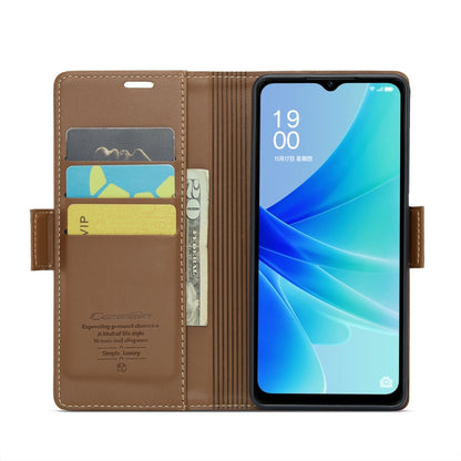 For OPPO A77 4G Global / A57e 4G CaseMe 023 Butterfly Buckle Litchi Texture RFID Anti-theft Leather Phone Case(Brown) - OPPO Cases by CaseMe | Online Shopping UK | buy2fix