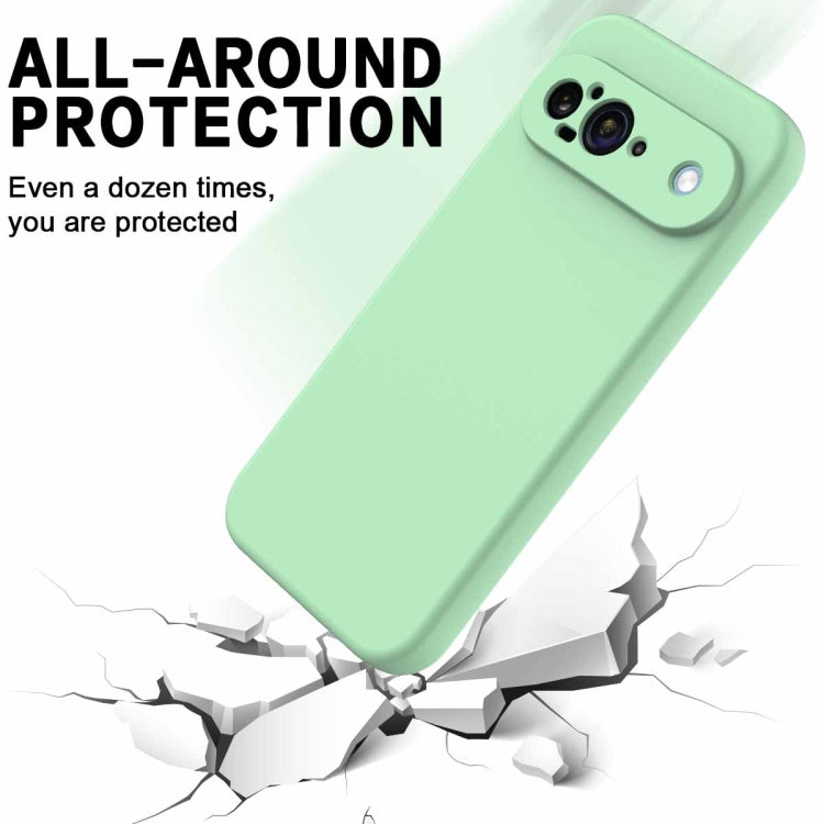 For Google Pixel 9 Pure Color Liquid Silicone Shockproof Phone Case(Green) - Google Cases by buy2fix | Online Shopping UK | buy2fix