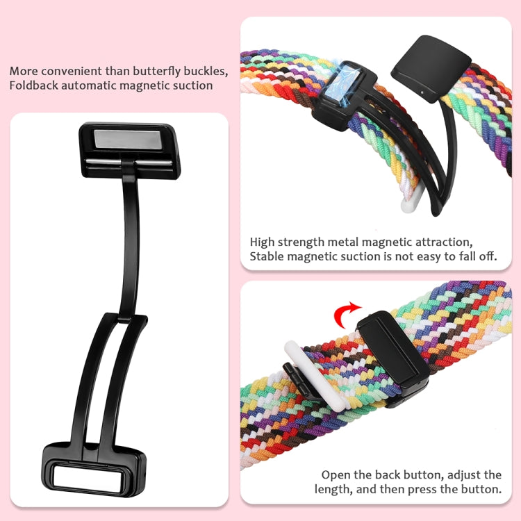 Magnetic Fold Clasp Woven Watch Band For Apple Watch 3 42mm(Rainbow Color) - Watch Bands by buy2fix | Online Shopping UK | buy2fix