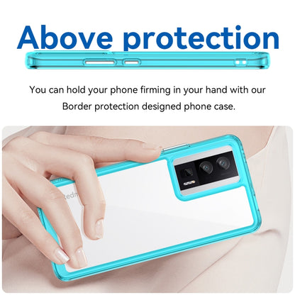 For Xiaomi Poco F5 Pro Colorful Series Acrylic Hybrid TPU Phone Case(Transparent Blue) - Xiaomi Cases by buy2fix | Online Shopping UK | buy2fix