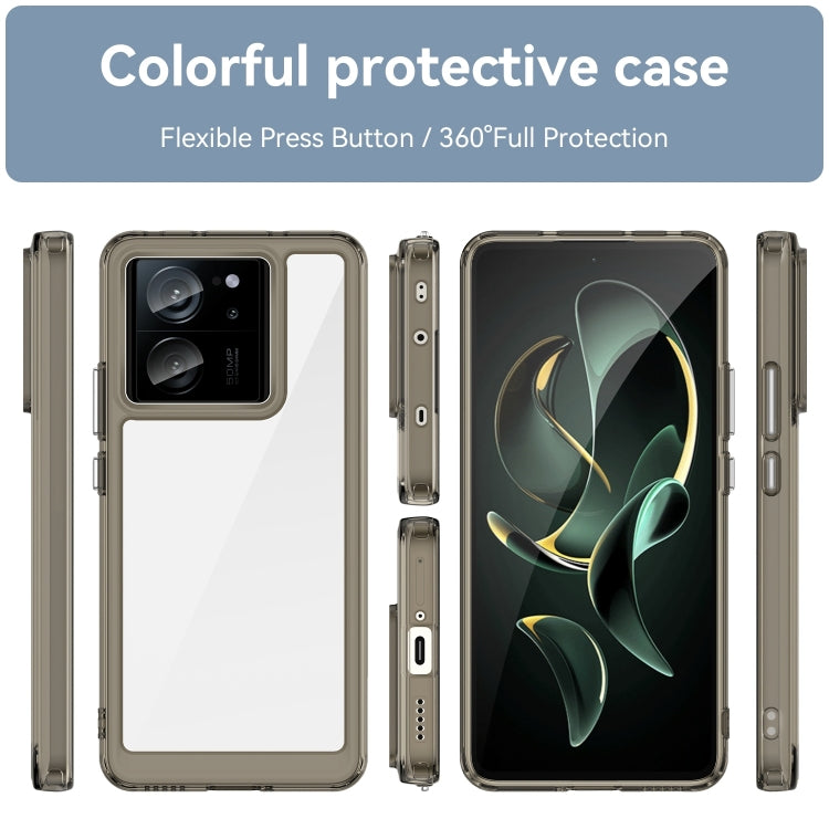 For Xiaomi 13T Pro Colorful Series Acrylic Hybrid TPU Phone Case(Transparent Grey) - Xiaomi Cases by buy2fix | Online Shopping UK | buy2fix