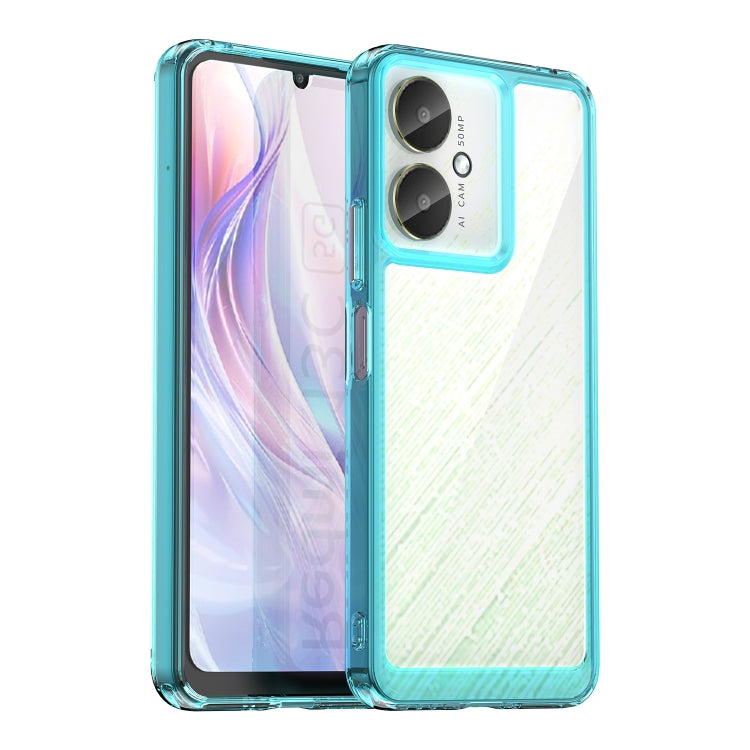 For Xiaomi Redmi 13R 5G Colorful Series Acrylic Hybrid TPU Phone Case(Transparent Blue) - 13R Cases by buy2fix | Online Shopping UK | buy2fix