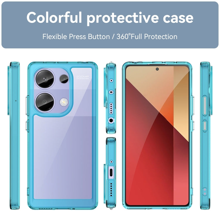 For Redmi Note 13 Pro 4G Global Colorful Series Acrylic Hybrid TPU Phone Case(Transparent Blue) - Note 13 Pro Cases by buy2fix | Online Shopping UK | buy2fix