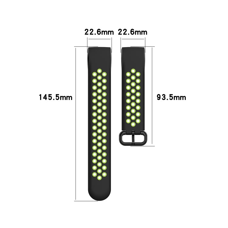 For Fitbit Charge 4 / Charge 3 / Charge 3 SE Watch Button Two Colors Silicone Replacement Strap Watchband(Black Teal) - Watch Bands by buy2fix | Online Shopping UK | buy2fix