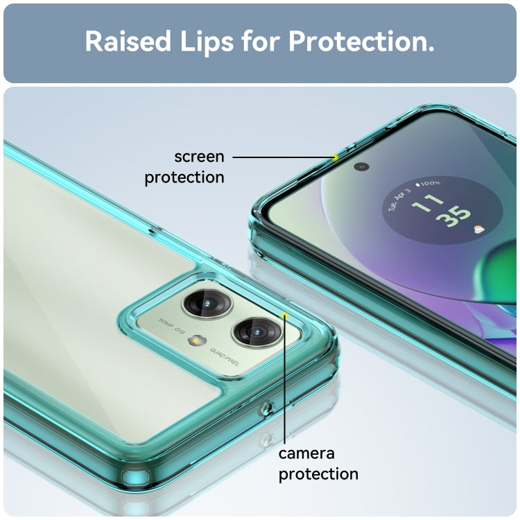 For Motorola Moto G54 Global Colorful Series Acrylic Hybrid TPU Phone Case(Transparent Blue) - Motorola Cases by buy2fix | Online Shopping UK | buy2fix