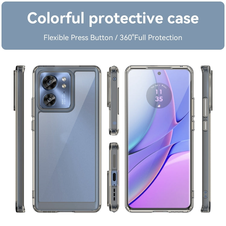 For Motorola Edge 2023 Global Colorful Series Acrylic Hybrid TPU Phone Case(Transparent Grey) - Motorola Cases by buy2fix | Online Shopping UK | buy2fix