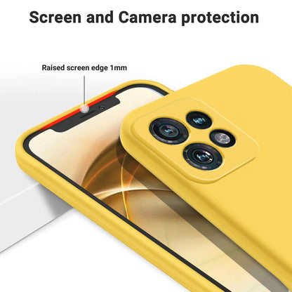 For Motorola Edge 40 Pro/Edge+ 2023/X40 Pure Color Liquid Silicone Shockproof Phone Case(Yellow) - Motorola Cases by buy2fix | Online Shopping UK | buy2fix