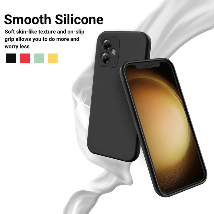 For Motorola Moto G14 Pure Color Liquid Silicone Shockproof Phone Case(Black) - Motorola Cases by buy2fix | Online Shopping UK | buy2fix