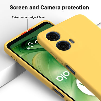 For Motorola Moto G04 / G24 Pure Color Liquid Silicone Shockproof Phone Case(Yellow) - Motorola Cases by buy2fix | Online Shopping UK | buy2fix