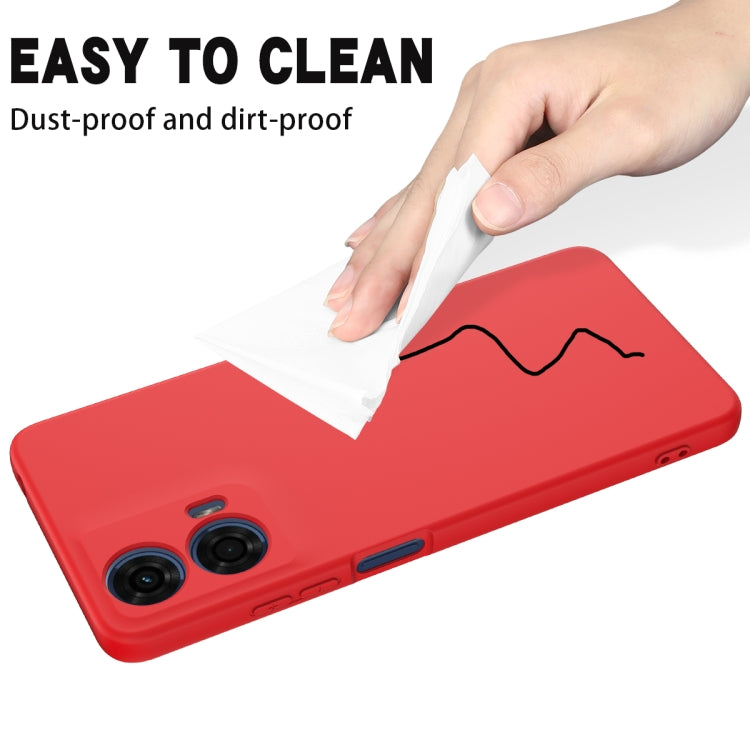 For Motorola Moto G04 / G24 Pure Color Liquid Silicone Shockproof Phone Case(Red) - Motorola Cases by buy2fix | Online Shopping UK | buy2fix