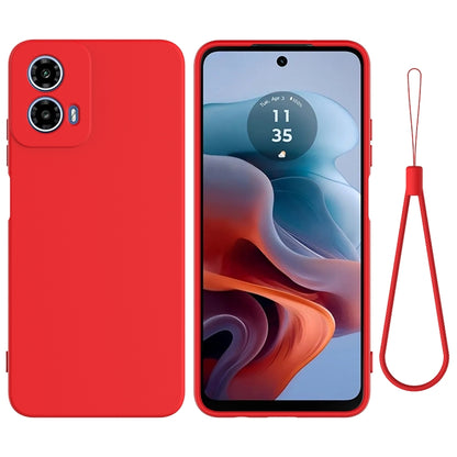 For Motorola Moto G34 Pure Color Liquid Silicone Shockproof Phone Case(Red) - Motorola Cases by buy2fix | Online Shopping UK | buy2fix