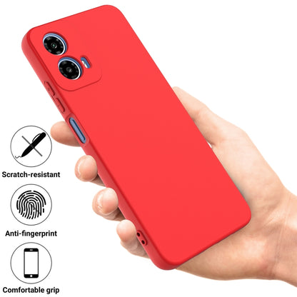 For Motorola Moto G34 Pure Color Liquid Silicone Shockproof Phone Case(Red) - Motorola Cases by buy2fix | Online Shopping UK | buy2fix