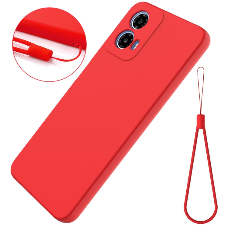 For Motorola Moto G34 Pure Color Liquid Silicone Shockproof Phone Case(Red) - Motorola Cases by buy2fix | Online Shopping UK | buy2fix