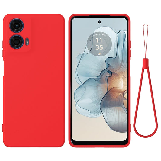 For Motorola Moto G24 Power Pure Color Liquid Silicone Shockproof Phone Case(Red) - Motorola Cases by buy2fix | Online Shopping UK | buy2fix