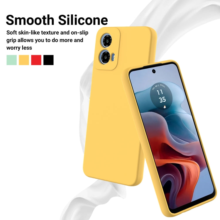 For Motorola Moto G Power 2024 Pure Color Liquid Silicone Shockproof Phone Case(Yellow) - Motorola Cases by buy2fix | Online Shopping UK | buy2fix