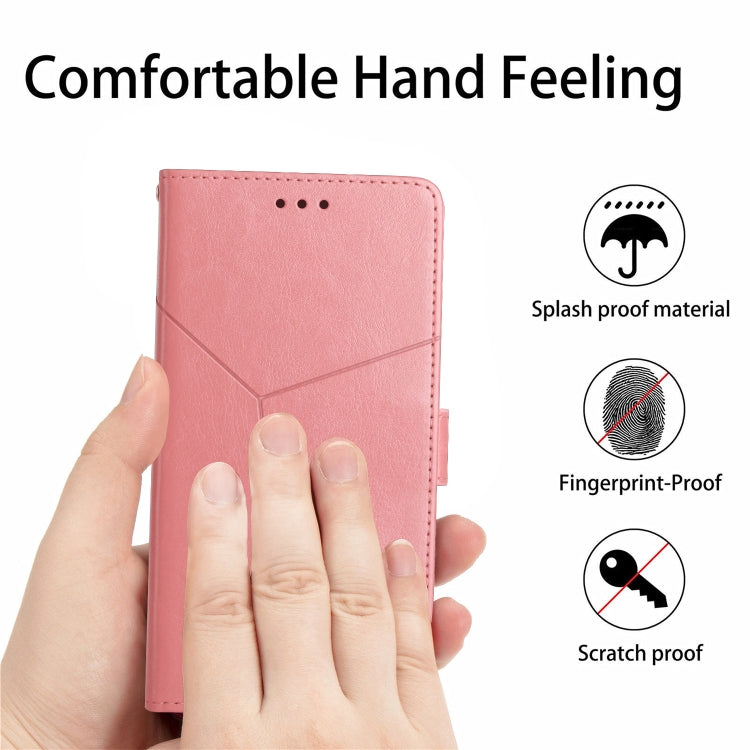 For iPhone SE 2024 HT01 Y-shaped Pattern Flip Leather Phone Case(Pink) - More iPhone Cases by buy2fix | Online Shopping UK | buy2fix