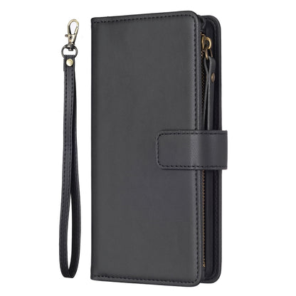 For Google Pixel 7 Pro 9 Card Slots Zipper Wallet Leather Flip Phone Case(Black) - Google Cases by buy2fix | Online Shopping UK | buy2fix