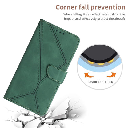 For iPhone 16 Pro Stitching Embossed Leather Phone Case(Green) - iPhone 16 Pro Cases by buy2fix | Online Shopping UK | buy2fix