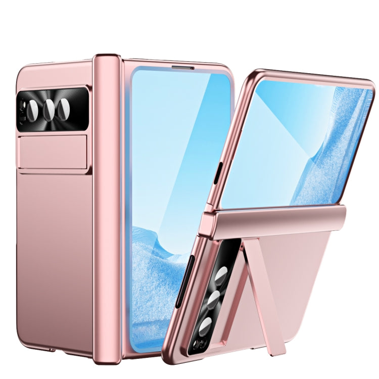 For Google Pixel Fold Integrated Electroplating PC All-inclusive Phone Case with Hinge(Pink) - Google Cases by buy2fix | Online Shopping UK | buy2fix