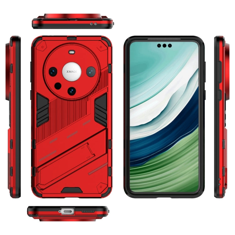 For Huawei Mate 60 Pro Punk Armor 2 in 1 PC + TPU Phone Case with Holder(Red) - Huawei Cases by buy2fix | Online Shopping UK | buy2fix