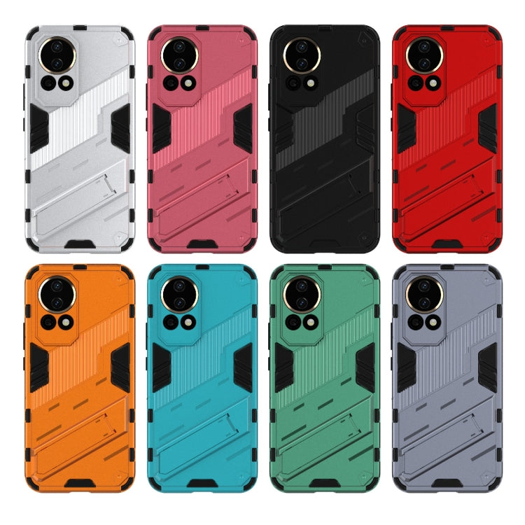 For Huawei nova 12 5G Punk Armor 2 in 1 PC + TPU Phone Case with Holder(Red) - Huawei Cases by buy2fix | Online Shopping UK | buy2fix