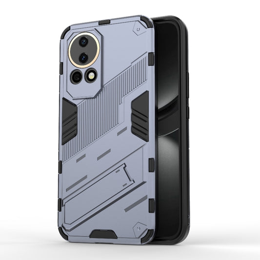 For Huawei nova 12 5G Punk Armor 2 in 1 PC + TPU Phone Case with Holder(Grey) - Huawei Cases by buy2fix | Online Shopping UK | buy2fix