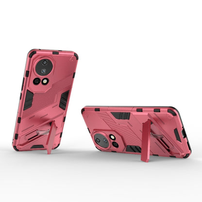 For Huawei nova 12 Pro Punk Armor 2 in 1 PC + TPU Phone Case with Holder(Light Red) - Huawei Cases by buy2fix | Online Shopping UK | buy2fix