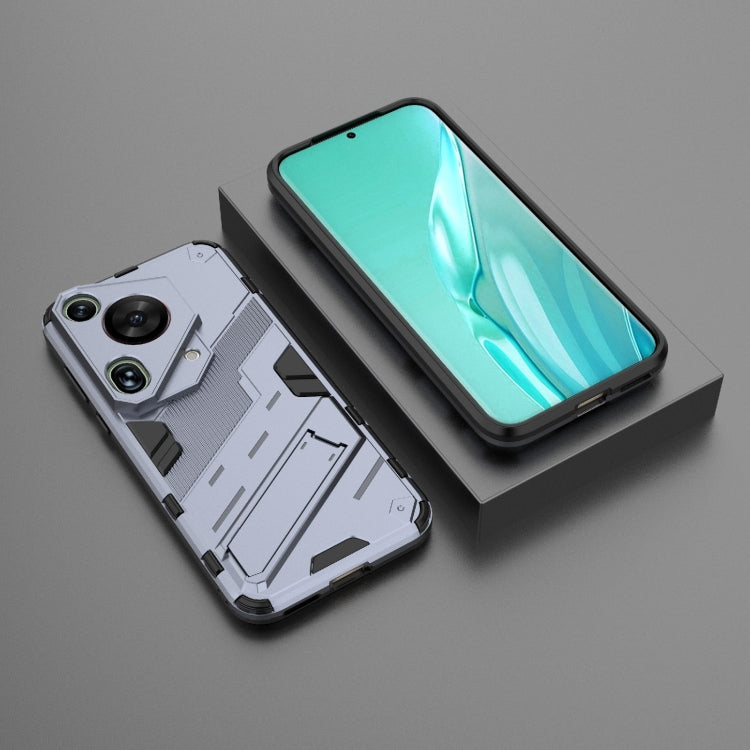 For Huawei Pura 70 Ultra Punk Armor 2 in 1 PC + TPU Phone Case with Holder(Grey) - Huawei Cases by buy2fix | Online Shopping UK | buy2fix