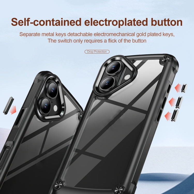 For iPhone 16 TPU + PC Lens Protection Phone Case(Black) - iPhone 16 Cases by buy2fix | Online Shopping UK | buy2fix