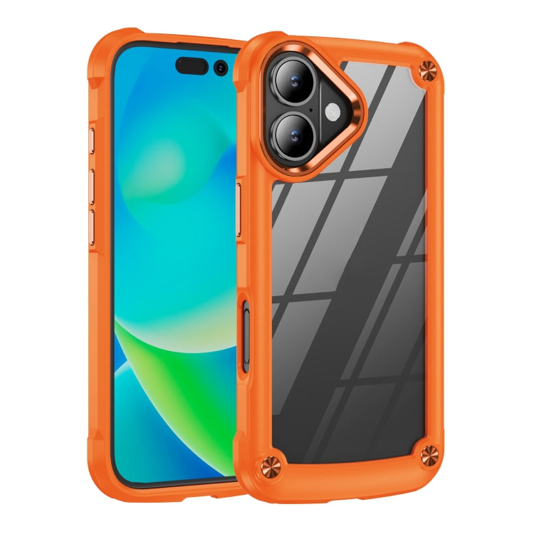 For iPhone 16 Plus TPU + PC Lens Protection Phone Case(Orange) - iPhone 16 Plus Cases by buy2fix | Online Shopping UK | buy2fix