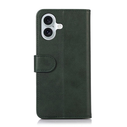 For iPhone 16 Plus Cow Texture Leather Phone Case(Green) - iPhone 16 Plus Cases by buy2fix | Online Shopping UK | buy2fix