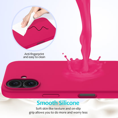 For iPhone 16 Plus Solid Color Silicone Phone Case(Rose Red) - More iPhone Cases by buy2fix | Online Shopping UK | buy2fix