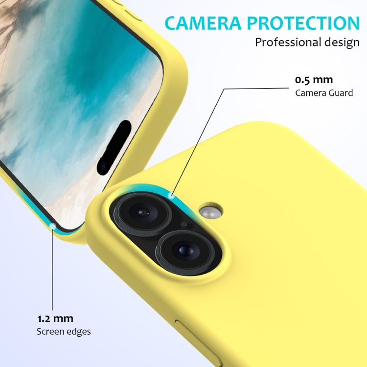 For iPhone 16 Solid Color Silicone Phone Case(Lemon Yellow) - More iPhone Cases by buy2fix | Online Shopping UK | buy2fix