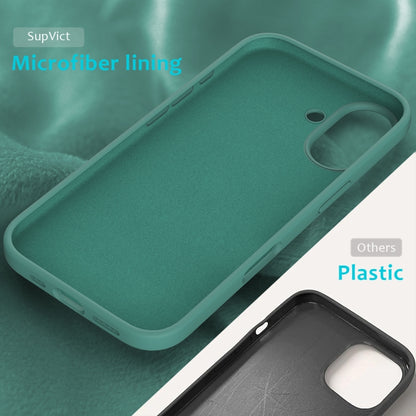 For iPhone 16 Solid Color Silicone Phone Case(Pine Needle Green) - More iPhone Cases by buy2fix | Online Shopping UK | buy2fix