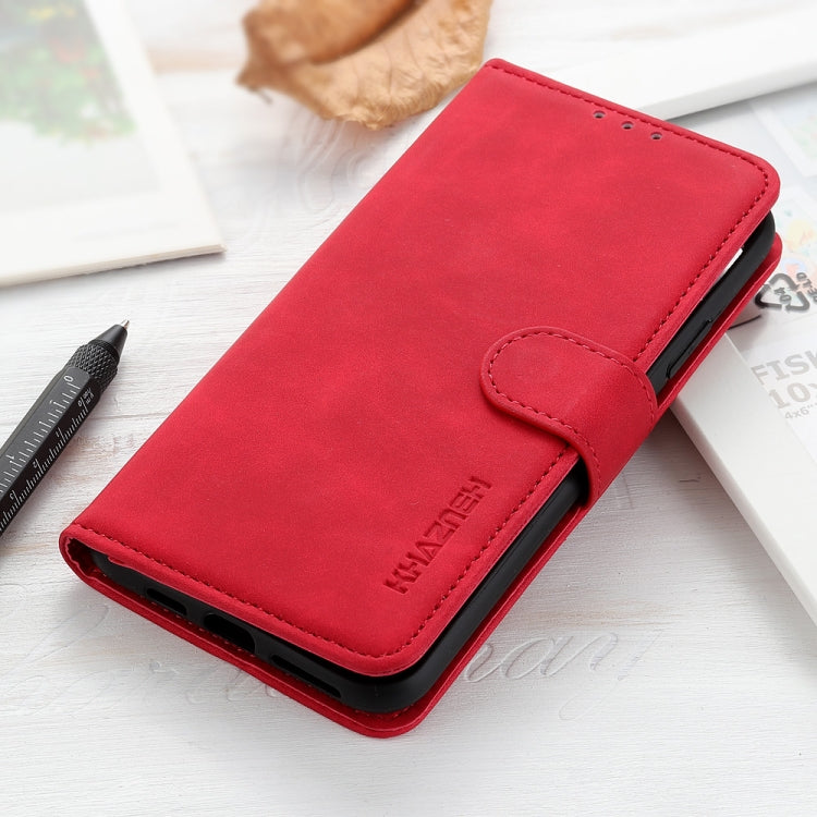 For iPhone 16 KHAZNEH Retro Texture Leather Phone Case(Red) - iPhone 16 Cases by buy2fix | Online Shopping UK | buy2fix