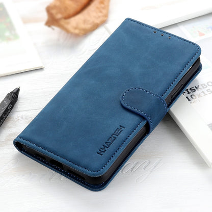 For iPhone SE 2024 KHAZNEH Retro Texture Leather Phone Case(Blue) - More iPhone Cases by buy2fix | Online Shopping UK | buy2fix