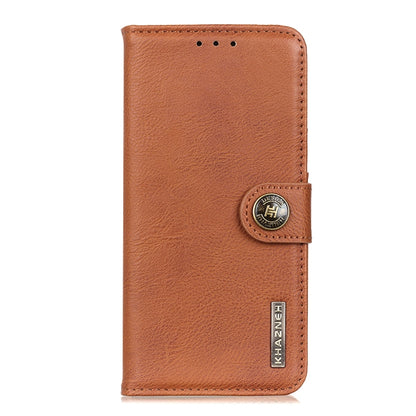 For iPhone 16 Pro KHAZNEH Cowhide Texture Horizontal Flip Leather Phone Case(Brown) - iPhone 16 Pro Cases by buy2fix | Online Shopping UK | buy2fix