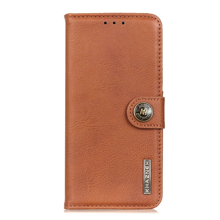 For iPhone SE 2024 KHAZNEH Cowhide Texture Horizontal Flip Leather Phone Case(Brown) - More iPhone Cases by buy2fix | Online Shopping UK | buy2fix