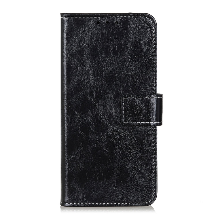 For iPhone 16e Retro Crazy Horse Texture Horizontal Flip Leather Phone Case(Black) - iPhone 16e Cases by buy2fix | Online Shopping UK | buy2fix