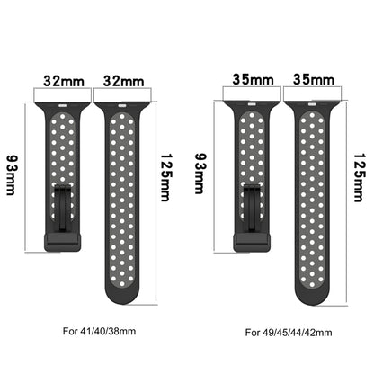 For Apple Watch 8 41mm Magnetic Buckle Silicone Watch Band(Black Cyan) - Watch Bands by buy2fix | Online Shopping UK | buy2fix