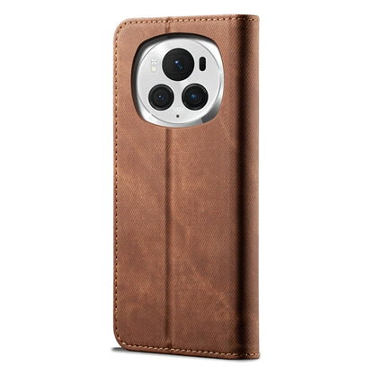 For Honor Magic6 Denim Texture Flip Leather Phone Case(Brown) - Honor Cases by buy2fix | Online Shopping UK | buy2fix