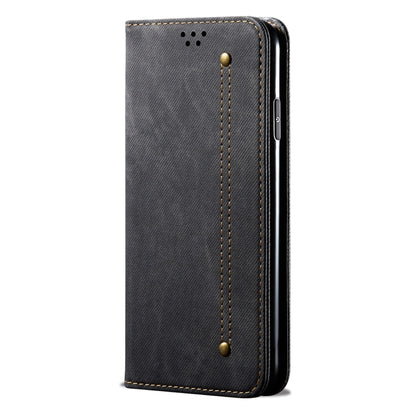 For Honor Magic6 Pro Denim Texture Flip Leather Phone Case(Black) - Honor Cases by buy2fix | Online Shopping UK | buy2fix