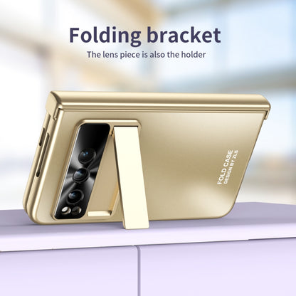 For Google Pixel Fold Integrated Electroplating Folding All-inclusive Phone Case with Pen Slot & Hinge(Gold) - Google Cases by buy2fix | Online Shopping UK | buy2fix