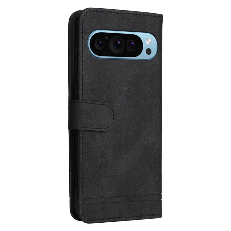 For Google Pixel 9 Skin Feel Life Tree Metal Button Leather Phone Case(Black) - Google Cases by buy2fix | Online Shopping UK | buy2fix