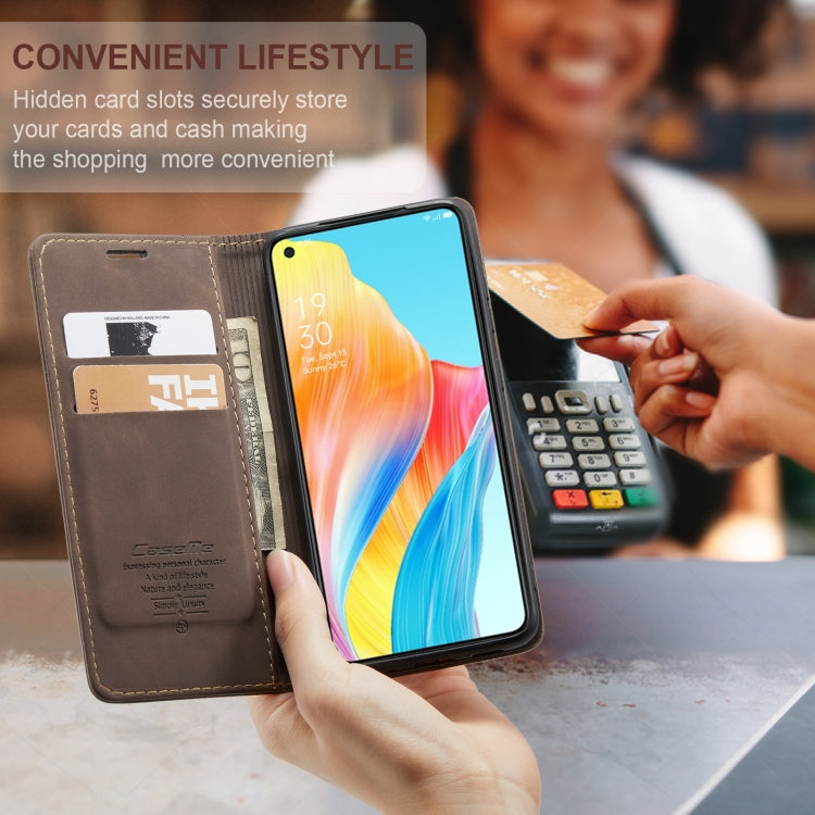 For OPPO A78 4G CaseMe 013 Multifunctional Horizontal Flip Leather Phone Case(Coffee) - OPPO Cases by CaseMe | Online Shopping UK | buy2fix