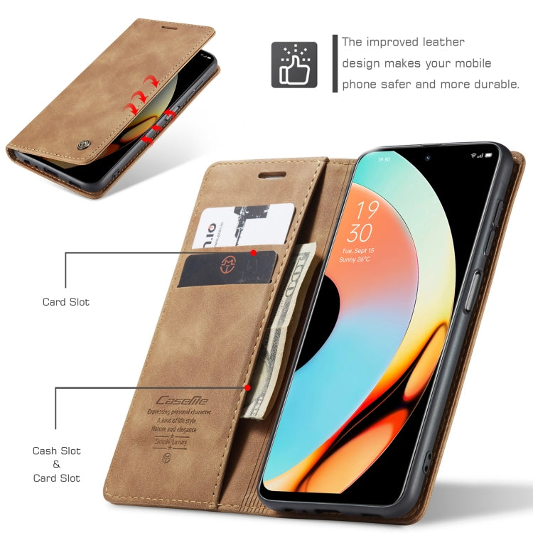 For Realme 10 Pro 5G CaseMe 013 Multifunctional Horizontal Flip Leather Phone Case(Brown) - Realme Cases by CaseMe | Online Shopping UK | buy2fix