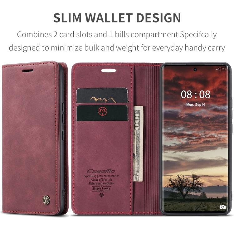 For Realme 11 Pro／Realme 11 Pro+ CaseMe 013 Multifunctional Horizontal Flip Leather Phone Case(Wine Red) - Realme Cases by CaseMe | Online Shopping UK | buy2fix