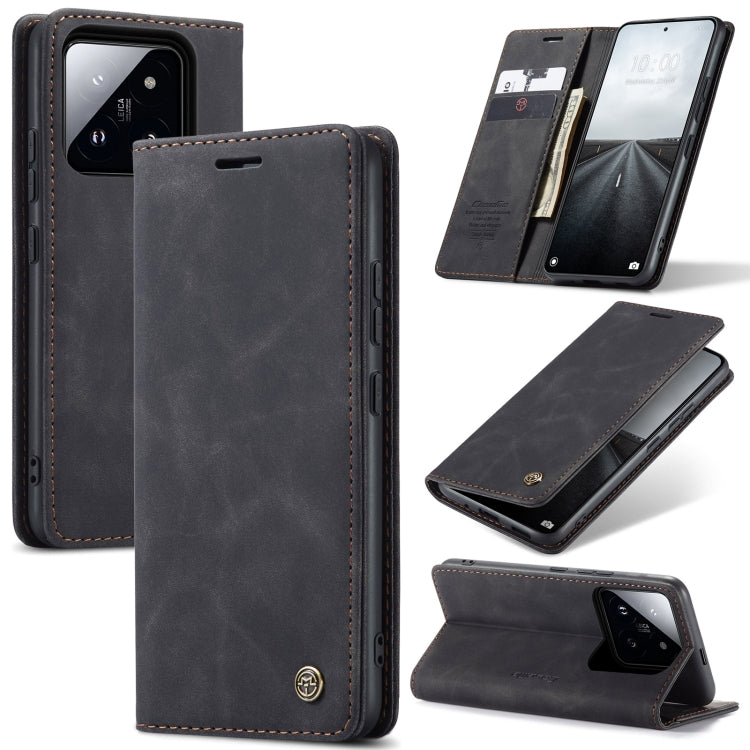 For Xiaomi 14 Pro CaseMe 013 Multifunctional Horizontal Flip Leather Phone Case(Black) - 14 Pro Cases by CaseMe | Online Shopping UK | buy2fix