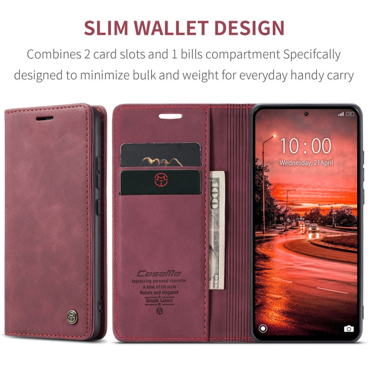 For Xiaomi Redmi Note 13 4G CaseMe 013 Multifunctional Horizontal Flip Leather Phone Case(Wine Red) - Xiaomi Cases by CaseMe | Online Shopping UK | buy2fix